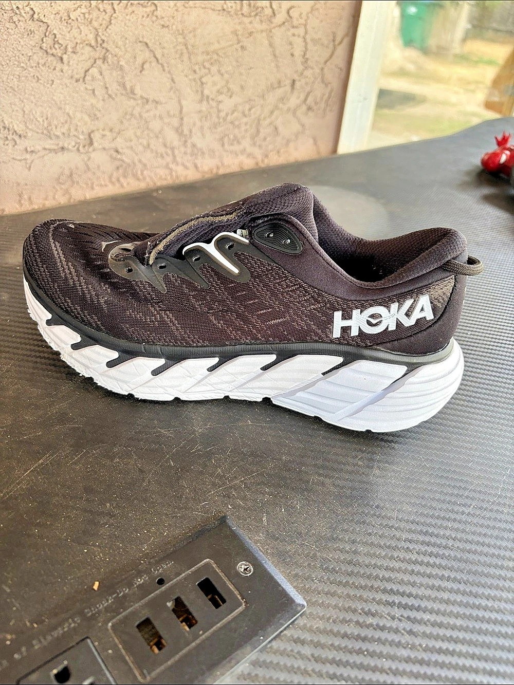 HOKA Black & White Athletic Shoes